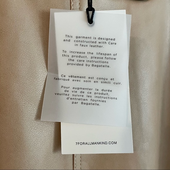 NWT 7 For All Mankind Faux Leather High Waist Ankle Pant w/ Faux Pockets in Tan - Picture 4 of 7